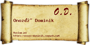 Onozó Dominik névjegykártya