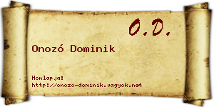 Onozó Dominik névjegykártya